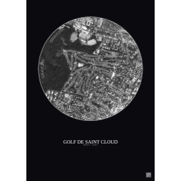 Golf De Saint Cloud Satellite View Poster 1km B&W | Gravura – Da
