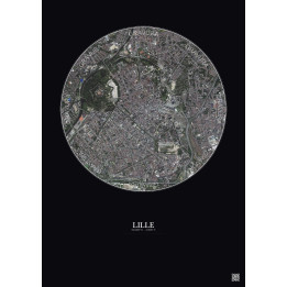 Affiche Lille – Poster vue satellite 2.5km Couleur | Gravura – F