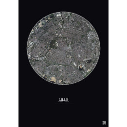 Affiche Lille – Poster vue satellite 5km Couleur | Gravura – Fon