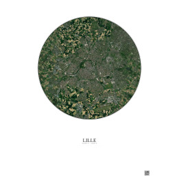 Affiche Lille – Poster vue satellite 10km Couleur | Gravura – Fo