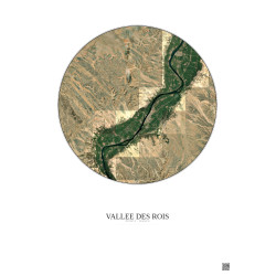 Affiche Vallee Des Rois – Poster vue satellite 30km Couleur | Gravura – Fond clair