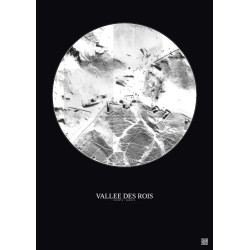 Affiche Vallee Des Rois – Poster vue satellite 0.1km N&B | Gravura – Fond foncé