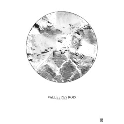 Affiche Vallee Des Rois – Poster vue satellite 0.1km N&B | Gravura – Fond clair
