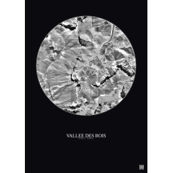 Affiche Vallee Des Rois – Poster vue satellite 0.5km N&B | Gravura – Fond foncé