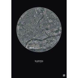 Affiche Nantes – Poster vue satellite 2.5km Couleur | Gravura – 