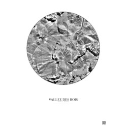 Affiche Vallee Des Rois – Poster vue satellite 0.5km N&B | Gravura – Fond clair