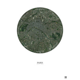 Affiche Paris – Poster vue satellite 10km Couleur | Gravura – Fo