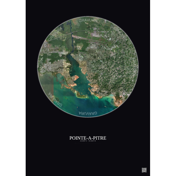 Affiche Pointe A Pitre – Poster vue satellite 5km Couleur | Grav