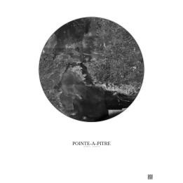 Affiche Pointe A Pitre – Poster vue satellite 10km N&B | Gravura
