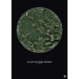 Affiche Roquefort Les Pins – Poster vue satellite 2.5km Couleur 