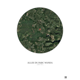 Affiche Roquefort Les Pins – Poster vue satellite 2.5km Couleur 