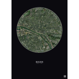Affiche Rouen – Poster vue satellite 2.5km Couleur | Gravura – F
