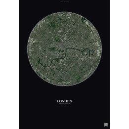 Affiche London – Poster vue satellite 10km Couleur | Gravura – F