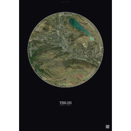 Affiche Tbilisi – Poster vue satellite 10km Couleur | Gravura – 