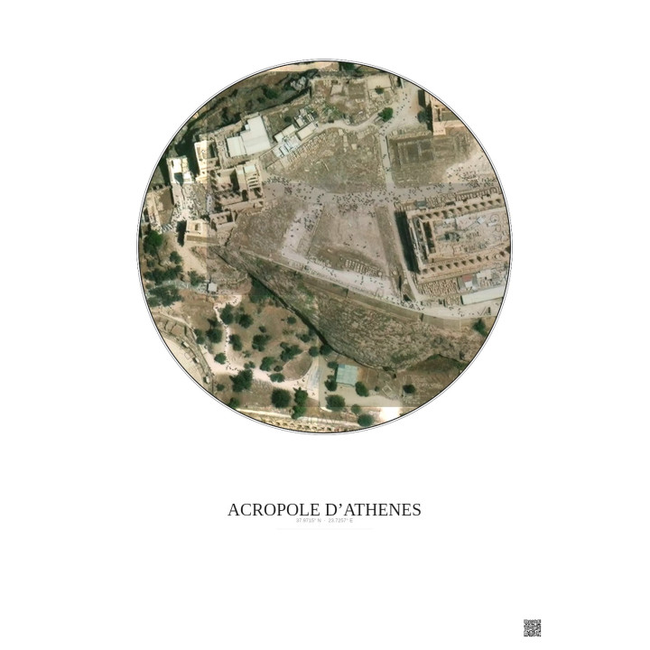 Affiche Acropole Dathenes – Poster vue satellite 0.1km Couleur |