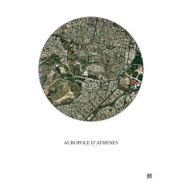 Affiche Acropole Dathenes – Poster vue satellite 1km Couleur | G