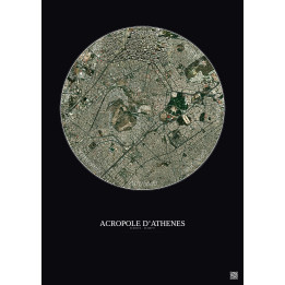 Affiche Acropole Dathenes – Poster vue satellite 2.5km Couleur |