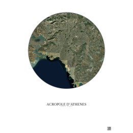 Affiche Acropole Dathenes – Poster vue satellite 20km Couleur | 