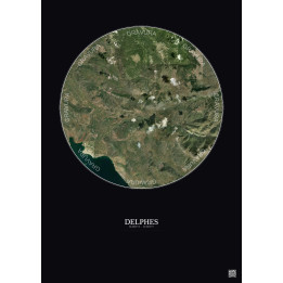 Affiche Delphes – Poster vue satellite 10km Couleur | Gravura – 