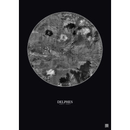 Affiche Delphes – Poster vue satellite 2.5km N&B | Gravura – Fon