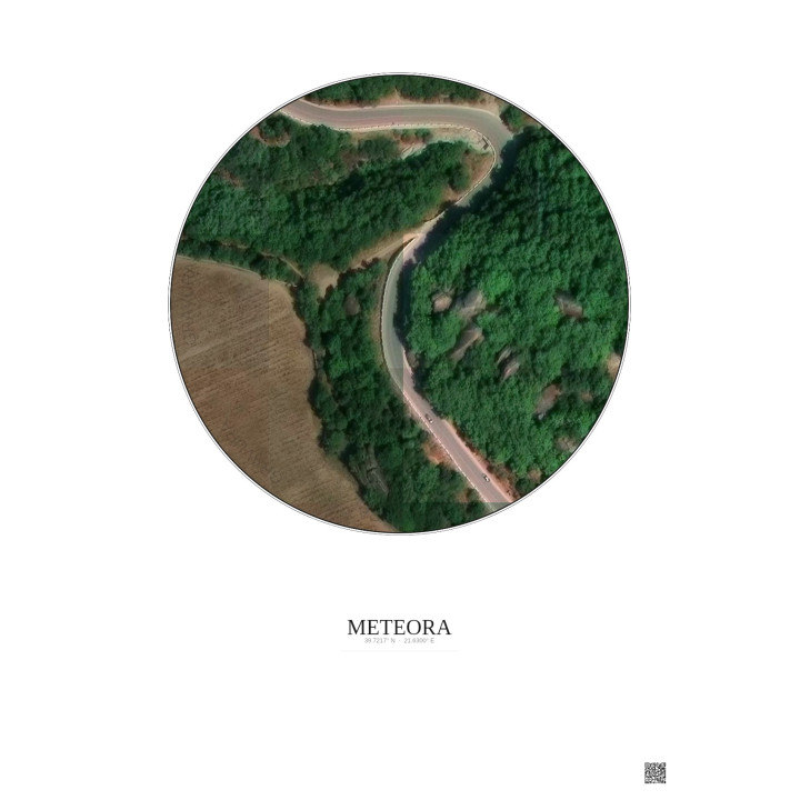Affiche Meteora – Poster vue satellite 0.1km Couleur | Gravura –