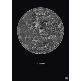 Affiche Olympie – Poster vue satellite 2.5km N&B | Gravura – Fon