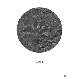 Affiche Olympie – Poster vue satellite 5km N&B | Gravura – Fond 