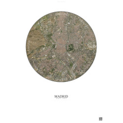 Affiche Madrid – Poster vue satellite 6km Couleur | Gravura – Fond clair