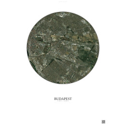 Affiche Budapest – Poster vue satellite 6km Couleur | Gravura – 