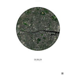 Affiche Dublin – Poster vue satellite 2.5km Couleur | Gravura – 