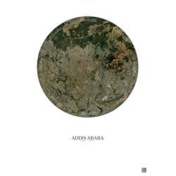 Affiche Addis Ababa – Poster vue satellite 10km Couleur | Gravura – Fond clair