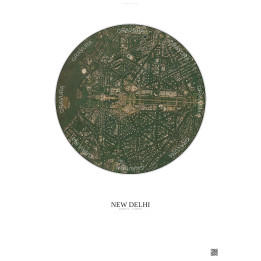Affiche New Delhi – Poster vue satellite 2.5km Couleur | Gravura