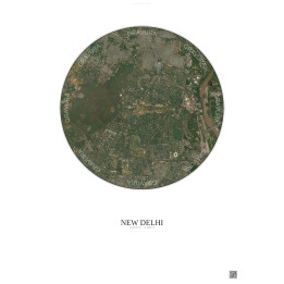 Affiche New Delhi – Poster vue satellite 6km Couleur | Gravura –