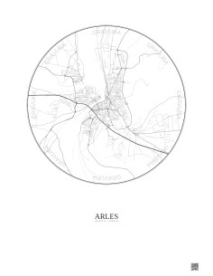 Arles City Map Poster 5km | Gravura – Light background