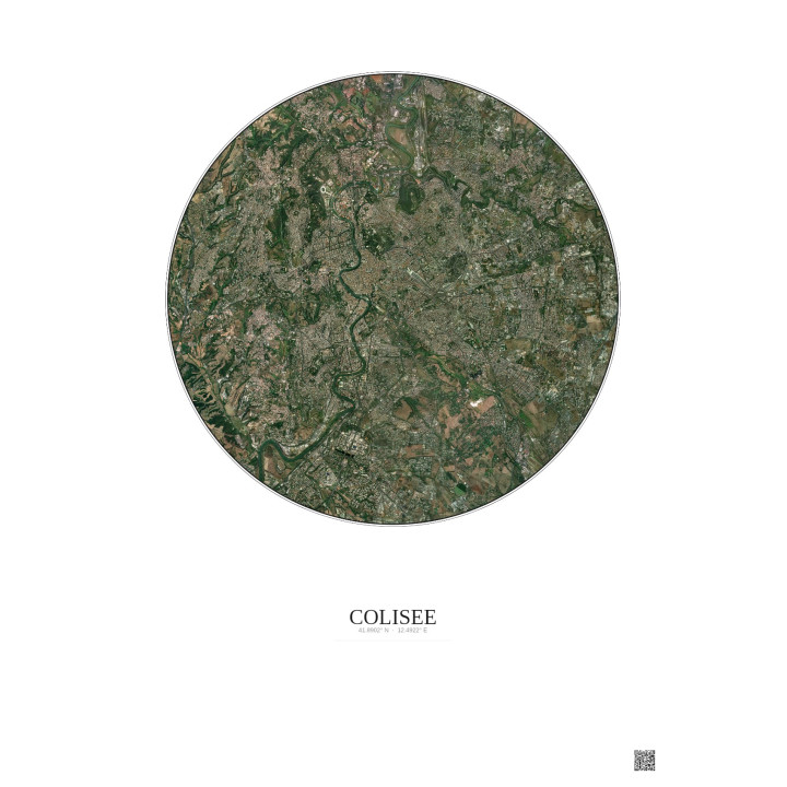 Affiche Colisee – Poster vue satellite 10km Couleur | Gravura – 