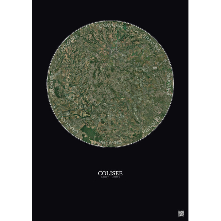 Affiche Colisee – Poster vue satellite 20km Couleur | Gravura – 