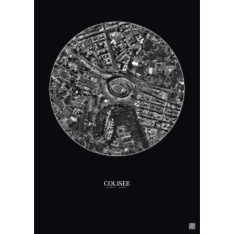 Affiche Colisee – Poster vue satellite 0.5km N&B | Gravura – Fon
