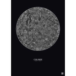 Affiche Colisee – Poster vue satellite 10km N&B | Gravura – Fond