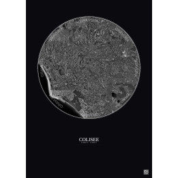 Affiche Colisee – Poster vue satellite 30km N&B | Gravura – Fond