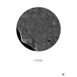 Affiche Colisee – Poster vue satellite 30km N&B | Gravura – Fond