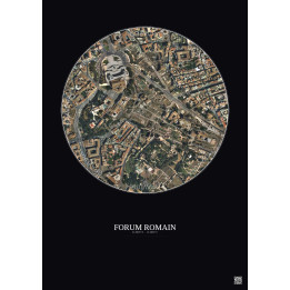 Affiche Forum Romain – Poster vue satellite 0.5km Couleur | Grav