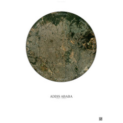 Affiche Addis Ababa – Poster vue satellite 6km Couleur | Gravura – Fond clair