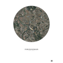 Affiche Forum Romain – Poster vue satellite 2.5km Couleur | Grav