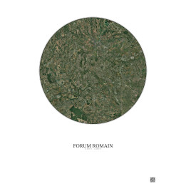 Affiche Forum Romain – Poster vue satellite 20km Couleur | Gravu
