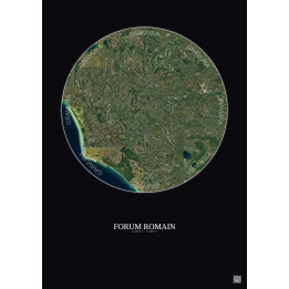 Affiche Forum Romain – Poster vue satellite 30km Couleur | Gravu