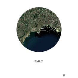 Affiche Naples – Poster vue satellite 5km Couleur | Gravura – Fo