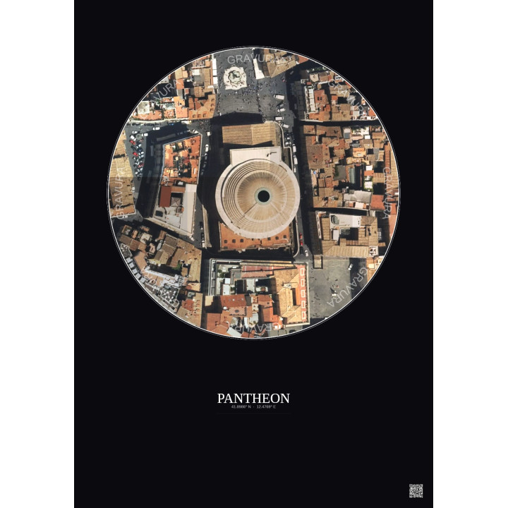 Affiche Pantheon – Poster vue satellite 0.1km Couleur | Gravura 