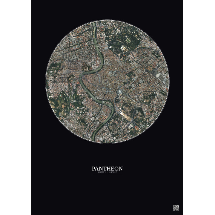 Affiche Pantheon – Poster vue satellite 2.5km Couleur | Gravura 