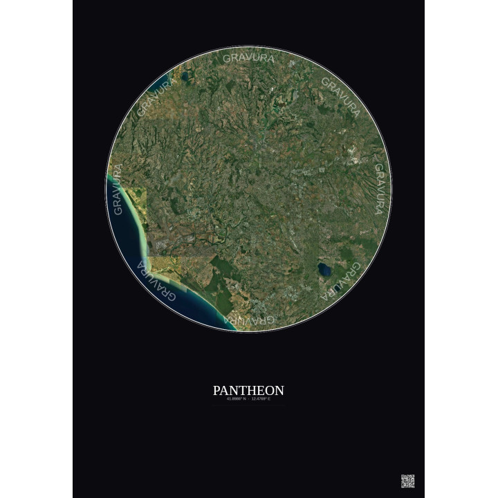 Affiche Pantheon – Poster vue satellite 30km Couleur | Gravura –