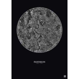 Affiche Pantheon – Poster vue satellite 5km N&B | Gravura – Fond